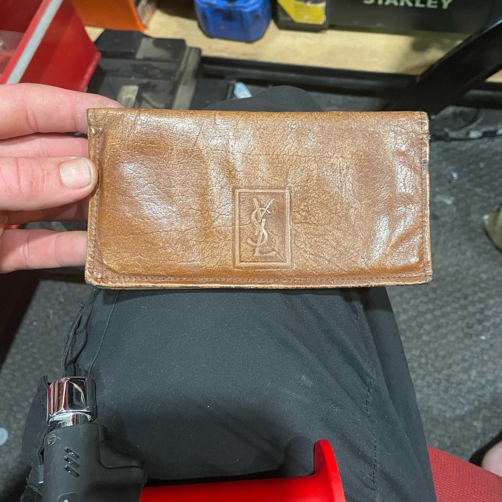 Yves Saint Laurent Brown Leather Key Holder